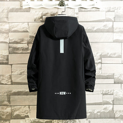 Chaqueta Cortavientos Casual Suelta de Largo Medio para Hombre - Image 7