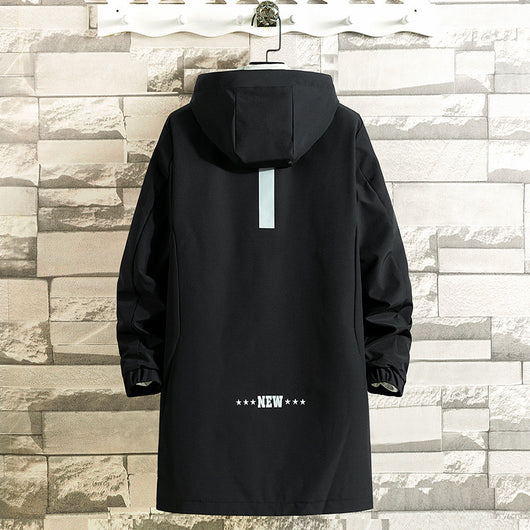 Chaqueta Cortavientos Casual Suelta de Largo Medio para Hombre - Image 7
