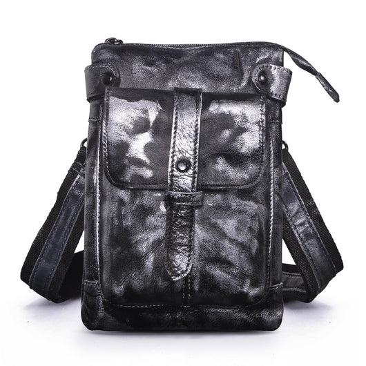 Bolsa Bandolera de Cuero para Hombre - Mochila Compacta con Soporte para Cámara - Image 18