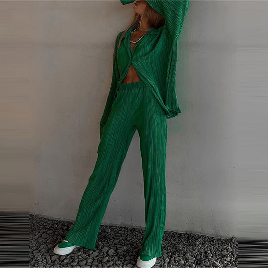 Blusa Suelta con Pliegues y Costuras de Contraste