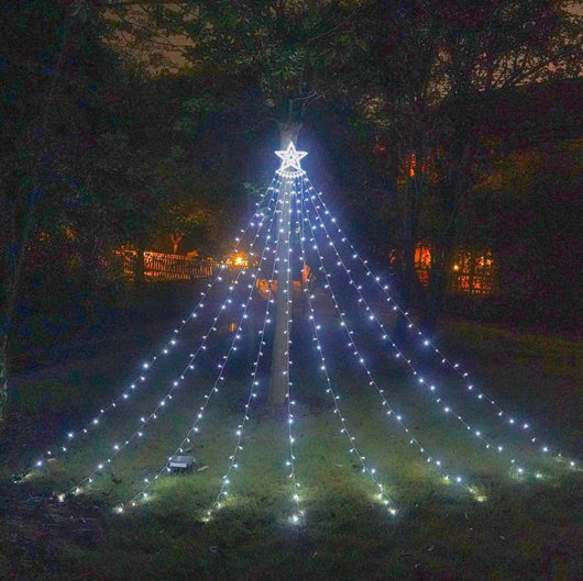 Luz Cascada LED Estrella de Cinco Puntas para Decorar Jardines y Patios - Image 6