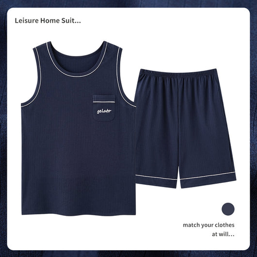 Pijama Masculino de Algodón Transpirable Absorbente de Humedad - Image 20