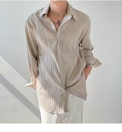 Camisa Suelta de Manga Larga para Hombre - Estilo Moderno - Image 19
