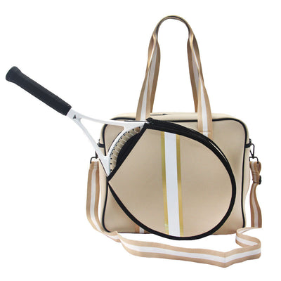 Bolsa Deportiva Tenis Crossbody a Rayas con Bandolera - Image 33