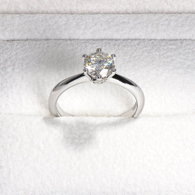 Anillo de Moissanita de 1 Quilate con Seis Puntas en Plata 925 y Baño de Oro 18k - Image 11