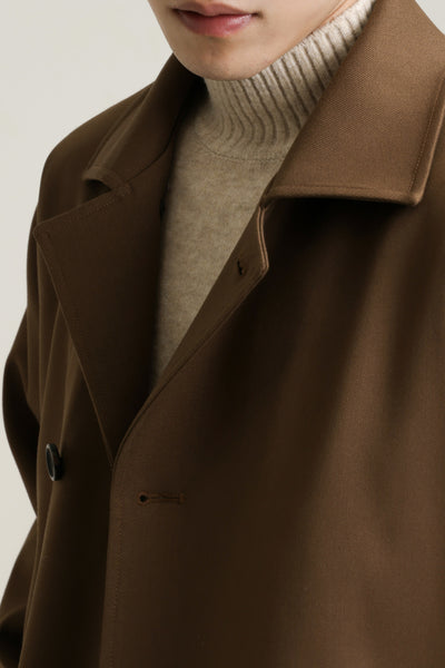 Abrigo Ejecutivo de Cuello Vuelto con Mezcla de Tela Twill para Hombre - Image 34