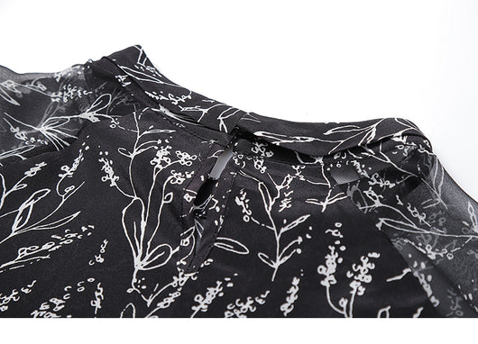 Blusa de Seda Estampada Manga Larga para Mujer - Image 18
