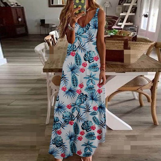 Falda Larga de Flores con Tirantes Ajustables para Mujer - Image 8
