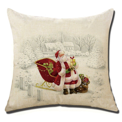 Funda de Cojín Navideño de Algodón y Lino - Image 5