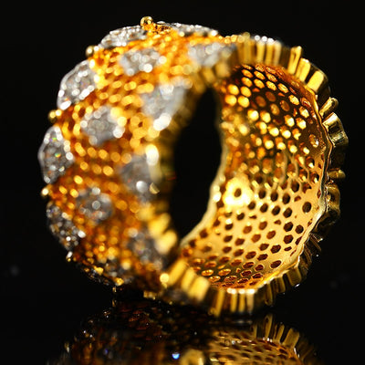 Anillo de Diamante Vintage con Encaje Ancho - Image 8