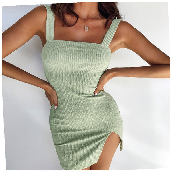 Vestido Ajustado de Color Liso para Mujer