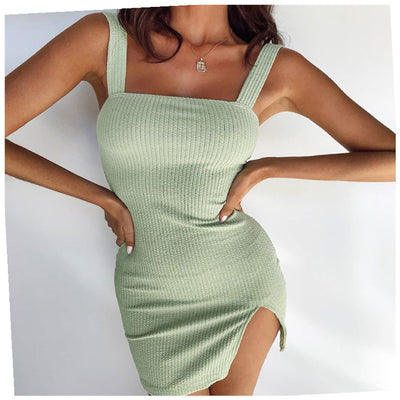 Vestido Ajustado de Color Liso para Mujer
