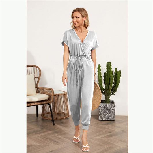 Jumpsuit Casual con Cuello en V y Bolsillos Cruzados - Image 5