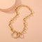 Creative Simple Necklace Choker Exaggerated Punk Double Circle Necklace
