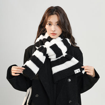 Bufanda Tejida Coreana para Otoño e Invierno - Diseño Adorable para Mujer - Image 9
