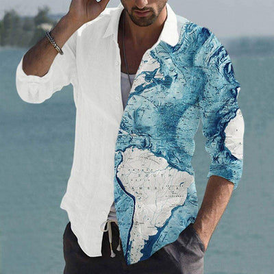 Camisa Manga Larga Slim Fit Estampada para Hombre - Image 8