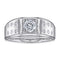 Anillo de Plata Esterlina Chapado en Platino con Zirconia para Hombre