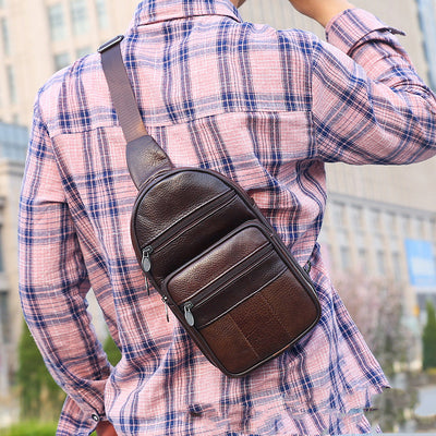 Bolso de Pecho Cuero Genuino para Hombre - Estilo Casual Premium