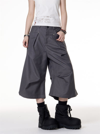 Jumpsuit Ancho de Tiro Bajo con Pliegues y Corte Relajado - Image 3