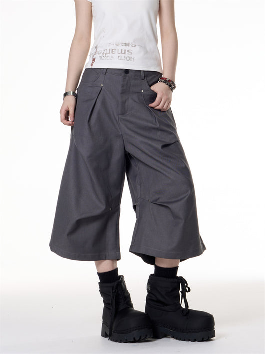 Jumpsuit Ancho de Tiro Bajo con Pliegues y Corte Relajado - Image 3