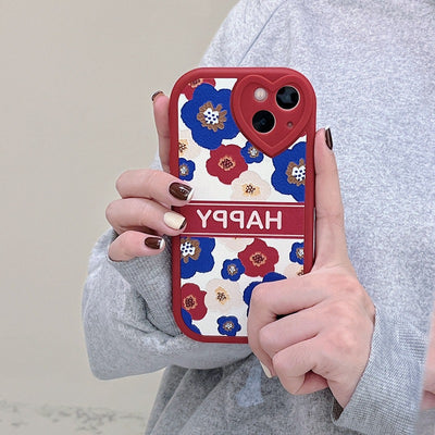 Funda de Silicona para Teléfono con Flores Azules - Diseño Amor - Image 3