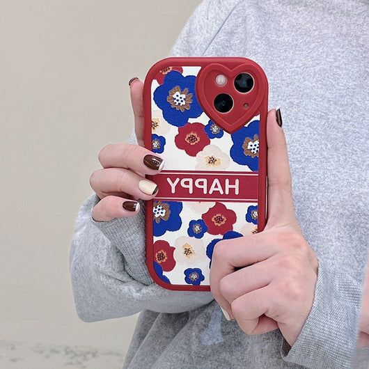 Funda de Silicona para Teléfono con Flores Azules - Diseño Amor - Image 3