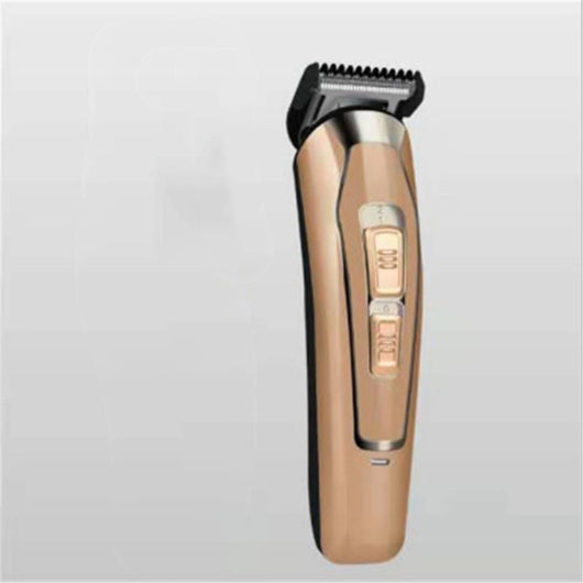 Dark blue electric hair clipper with silver accents and black buttons, featuring a stainless steel blade. - Image 4