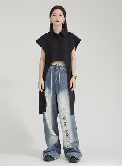 Cardigan Corto Irregular para Mujer - Manga Corta Versátil - Image 23