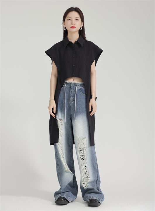 Cardigan Corto Irregular para Mujer - Manga Corta Versátil - Image 23