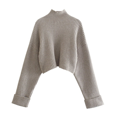Suéter de Punto con Cuello Bajo y Rayas Verticales para Mujer - Image 8