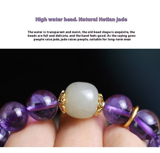 Pulsera de Amatista con Cuentas Naturales para Mujer - Image 8