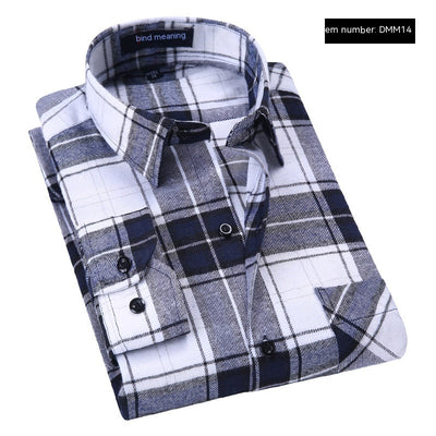 Camisa Casual de Cuadros con Textura Brushed para Hombre - Image 5