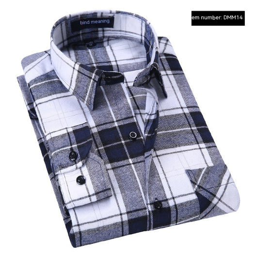 Camisa Casual de Cuadros con Textura Brushed para Hombre - Image 5