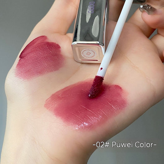 Labial Líquido Espejo Corazón de Flores - Tubo Plateado con Hidratación Intensiva - Image 5