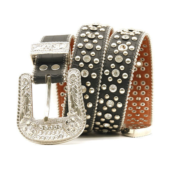 Cinturón de Hombre con Remaches y Strass - Estilo Personalidad