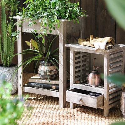 Estantería Retro Multifuncional de Madera Maciza