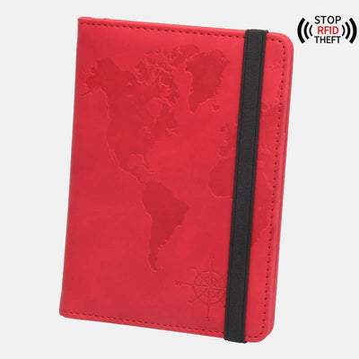 Cartera de Pasaporte con Mapa Mundial, Protección Antimagnética y Múltiples Compartimentos - Image 9