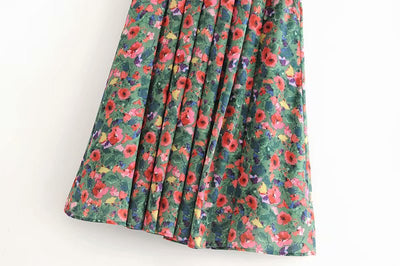 Falda Larga de Cintura Alta con Pliegues y Abertura Estilo Resort - Image 25