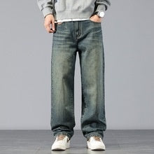 Pantalones Jeans Rectos Anchos con Degradado y Lavado Artesanal para Hombre - Image 25