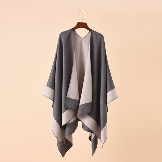 Poncho Cálido de Color Sólido para Viajes - Primavera, Otoño e Invierno - Image 21