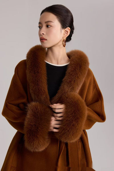 Abrigo de Lana Reversible con Pelo de Zorro Real - Elegancia Otoño Invierno - Image 12
