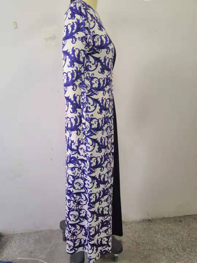 Vestido Estampado Porcelana Azul y Blanco - Image 5