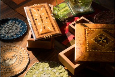 Caja Joyero Marrroquí Giratorio de Madera Artesanal - Image 3