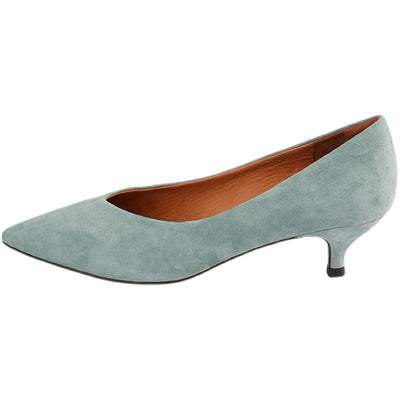 Zapato Stiletto de Punta Fina con Boca V en Ante - Comodidad Premium - Image 14