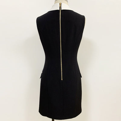 Chaleco Vestido Ejecutivo Bicolor sin Mangas con Solapa Doble - Image 6