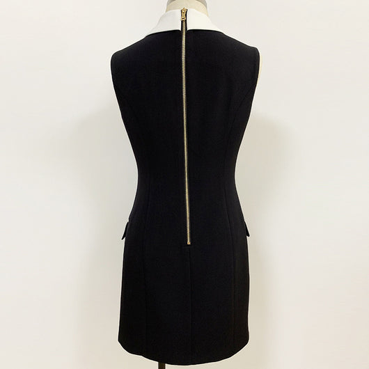 Chaleco Vestido Ejecutivo Bicolor sin Mangas con Solapa Doble - Image 6