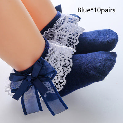 Calcetines de Danza para Niñas con Encaje y Moño Adorable - Image 7