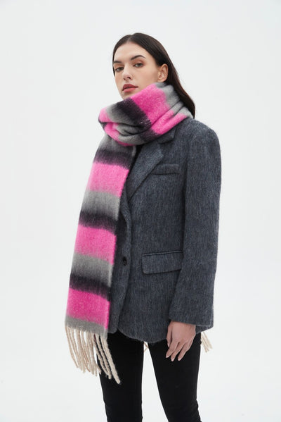 Bufanda Gruesa de Rayas con Flecos para Hombre y Mujer - Image 18