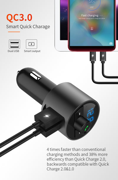 Transmisor FM Bluetooth con Carga Rápida para Auto BT56 - Image 18