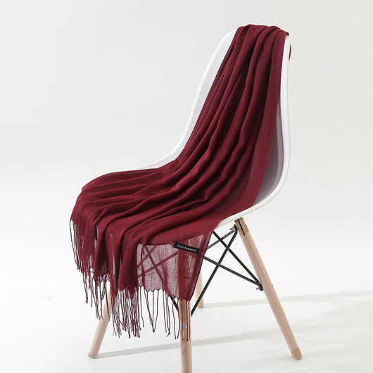 Bufanda Chal de Cachemira Otoño Invierno - Diseño Minimalista con Flecos - Image 10